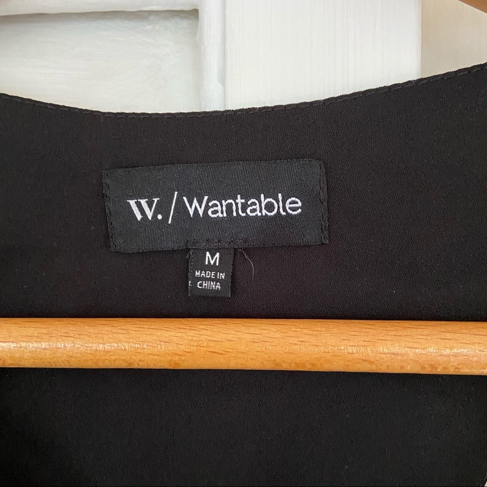 {Wantable} Black Silky Tank with Sparkly Neckline - Medium - Picture 5 of 5